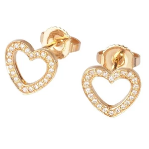 Tiffany & Co. Metro Heart Diamond Stud Pierced Earrings 18K Rose Gold - Picture 1 of 6