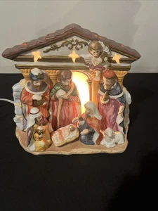 Keramik beleuchtete Krippe feste Positionen  - Bild 1 von 7