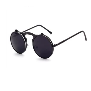 Gafas de sol redondas polarizadas con revestimiento espejo marco de metal gafas de sol antiguas para - Imagen 1 de 4