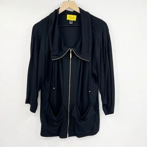 St. John SPA Black Lightweight Jacket Size M Casual Lounge Leisure - Picture 1 of 9