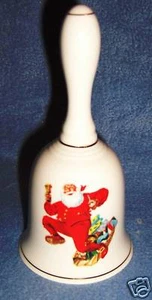 MIB SANTA CHRISTMAS collectible BELL gift 24k gold trim - Picture 1 of 1