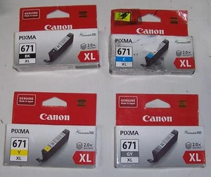 4 x Canon genuine 671XL black,cyan,yell,grey cartridges - TS9060,MG7766,MG7765 + - Imagen 1 de 1