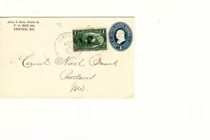 Maine: Dexter to Portland 1898 #285 Flag unusual combination for 2 cents (mb17 - Picture 1 of 1
