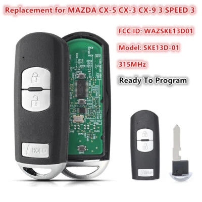 for MAZDA CX-5 CX-3 CX-9 3 SPEED 3 SMART KEY PROXIMITY REMOTE FOB WAZSKE13D01 3B - Imagem 1 de 4