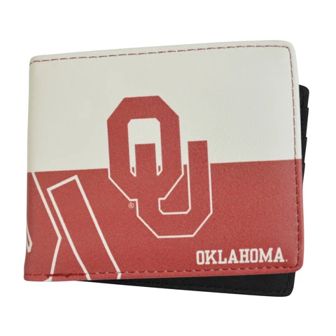 Brand New NCAA Oklahoma Sooners Men Women Synthetic Leather Bi-Fold Wallet Cover