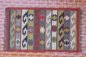 Flat Weave Reversible Rug 3x5 Tribal Oriental Carpet Traditional Jute Kilim - Picture 1 of 6