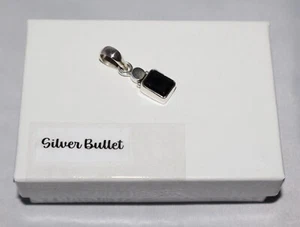 Silpada Sterling Silver Petite Black Onyx Rectangle Pendant S1215 - Picture 1 of 4