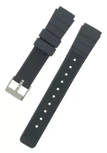 Black Sports Rubber Resin Light Weight Watch Strap 16/18/20/22mm - Picture 1 of 2