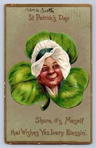 J97/ St Patrick's Day Holiday Postcard c1910 Frances Brundage Woman 77 - Picture 1 of 4