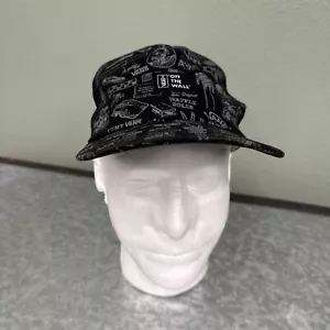 Vans Snapback Trucker Hat All Over Print Mesh Waffle Soles Rare Black Retro - Picture 1 of 15