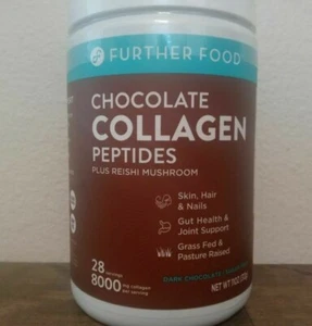 Further Food™ Chocolate Collagen Peptides Plus Reishi Mushroom 11oz - Picture 1 of 20