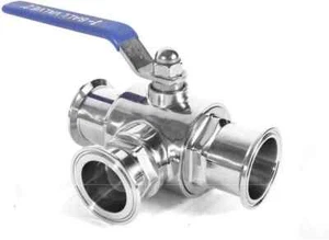 1.5"(1.5Inch) Tri Clamp Sanitary Ball Valve,3 Way Tee Ball Valve T Port,Ptfe Lin - Picture 1 of 8