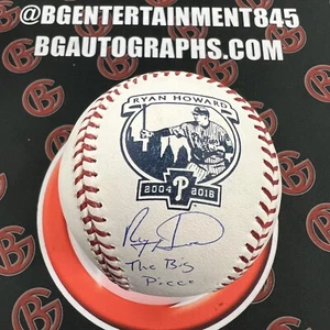 Ryan Howard Signed Retirement Logo Baseball Phillies Autographed Steiner CX - Picture 1 of 2