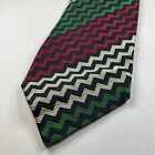 Ross-Gordon Ltd. Krawat Krawat Neckwear 56"x3,75" Czarny Czerwony Zielony Złoty Zig Zag