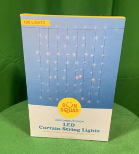 Sun Squad Indoor/Outdoor LED Curtain String Lights 10 Strands With 10 Lights 2pk - Picture 1 of 2