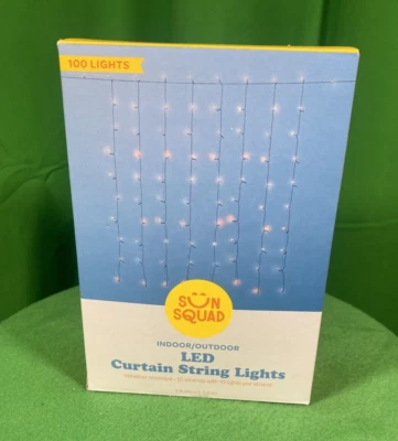 Sun Squad Indoor/Outdoor LED Curtain String Lights 10 Strands With 10 Lights 2pk - Image 1 of 2