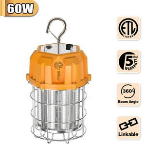 LED Temporary Work Light 60Watt High Bay Work Lights Construction Jobsite 9000Lm - Picture 1 of 11