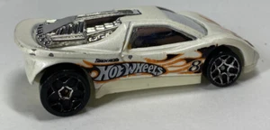 Vintage ￼1990 Hot Wheels Track Aces Number 8 Racing Car White Black Red Flames￼ - Picture 1 of 10