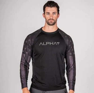 DriFit Blackout American Flag By SA Co./ Alpha USA Large Long Sleeve T Shirt - Image 1 of 4