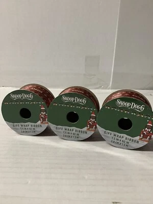 (x3)-Snoop Dogg Gift Wrap Ribbon 1.5" Inch X 60" Inch Snoop on The Stoop NEW - Image 1 of 2