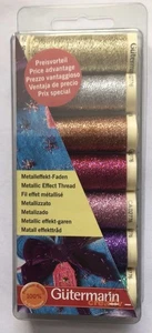 GUTERMANN METALLIC EFFECT THREAD SET - 7 Reels - CRAFTS - Picture 1 of 4