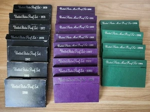 Lot Of 20 US Proof Coin Set From 1976 - 1998 - Picture 1 of 9
