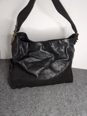 Vtg Y2K Tylie Malibu Black Soft Leather Hobo Shoulder Bag Purse Hammered Hinge - Image 1 of 4