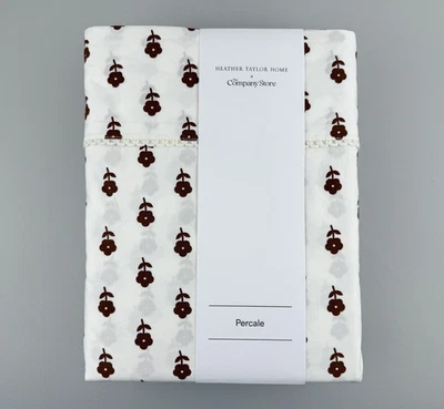 The Company Store x Heather Taylor Home King Sheet Set Nutmeg Floral Percale - Image 1 of 4