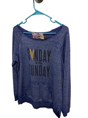 mujer pull over talla grande Sunday is my funday Foto 1 de 2