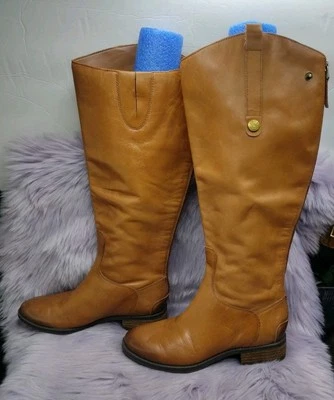 Botas de montar Sam Edelman Penny hasta la rodilla de cuero para mujer talla 5 marrón Foto 1 de 4