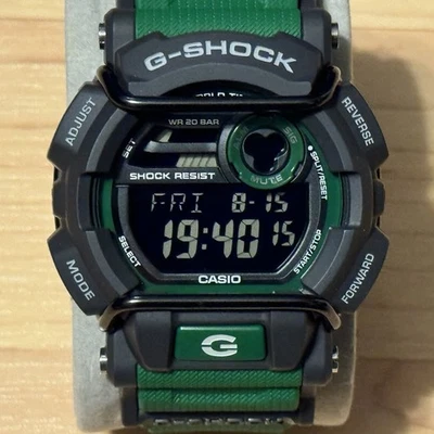 Casio G-Shock GD-400-3 Green Black Bullbar Negative Display Digital Watch GD 400 - Image 1 of 4