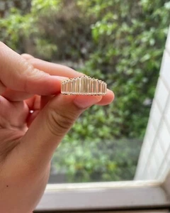 Baguette Cut Moissanite Eternity Band For Women, Anniversary Band In Solid Gold. - Picture 1 of 7