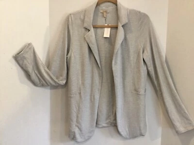 NUEVO CON ETIQUETAS ANTHROPOLOGIE BORDEAUX Chaqueta XS Rayas Elastizadas Tejido Blanco Azul Marino Blazer Foto 1 de 3