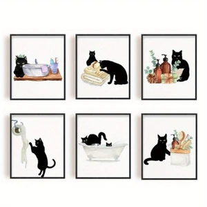 6pc Chemical Fiber Oil Canvas Hanging Painting Home Wall Decoration Rectangle - Picture 1 of 7