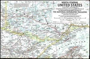 1958-11 National Geographic Map NORTH CENTRAL UNITED STATES USA November (559) - Picture 1 of 2