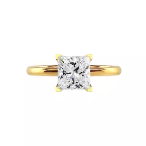 2.00 Ct Princess Cut Diamond 18K Yellow Gold IGI Lab Grown Engagement Ring - Picture 1 of 11