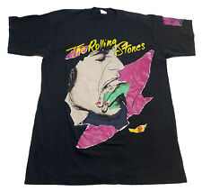 Vintage 1989 Rolling Stones Steel Wheel North American Tour T-Shirt Size L U2