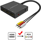3 Port HDMI to AV Converter, HDMI Converter to RCA, HDMI Video Audio Adapter to