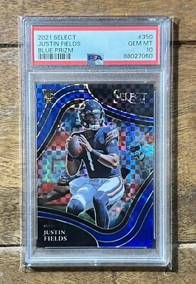 2021 Select Justin Fields Rookie Field Level Blue Prizm /49 RC - PSA 10 Gem Mint - Image 1 of 2