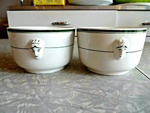 ANTIQUE QUEENS HOTEL MONTREAL CANADA JOHN MADDOCK & SONS 2 PC. QUEEN'S SOUP CUPS - Picture 1 of 9