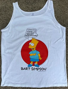 Vintage Herren 90s Bart Simpson White Graphic Tank Shirt Simpson's 1990 France - Bild 1 von 4