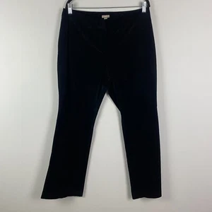 J Jill Pants Womens Size 12 Stretch Black Velvet Bootcut Pants Mid Rise - Picture 1 of 11
