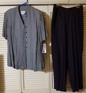 NWT Michael Blake Petite Plus Size Jacket Pants Suit Navy Blue 20WP