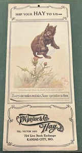 c1920 F W Taylor & Co Hay distribuidores Kansas City folleto de la Bolsa de Valores en vivo - Imagen 1 de 3