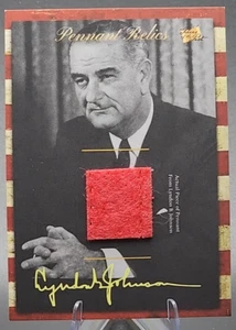 2018 Pieces of Past Hybrid Edition President Lyndon B Johnson Wimpel Relikt - Bild 1 von 2