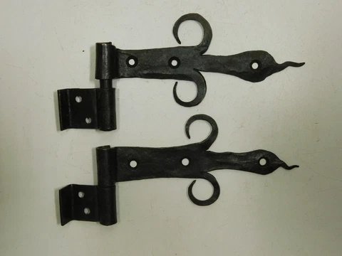 Early 1900's Arts & Crafts Wrought Iron Side Hinges Restored -  Cupboard Size Cover