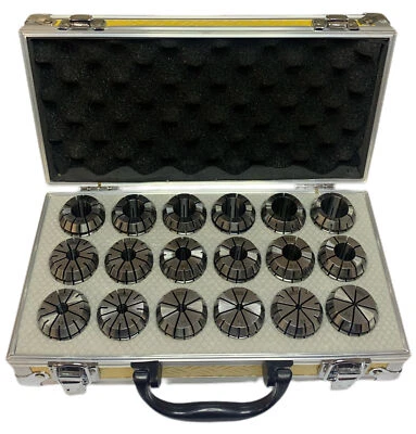 ER32 COLLET SET 18PC 2-20MM CAPACITY ER32 RANGE IN STORAGE CASE RDGTOOLS