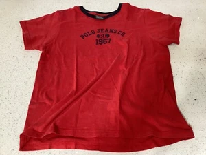 Polo Jeans Ralph Lauren Red Short Sleeve Tshirt Colorful Bright Graphic L/XL - Picture 1 of 10