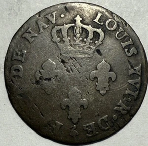 France - ISLE de BOURBON - Louis XVI - 3 Sous 1779A - Genuine, Exceedingly RARE! - Picture 1 of 2