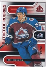 2022-23 UD SP GAME USED AUTHENTIC ROOKIES RED #206 AVALANCHE BEN MEYERS /224